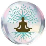 Person meditating with a tree