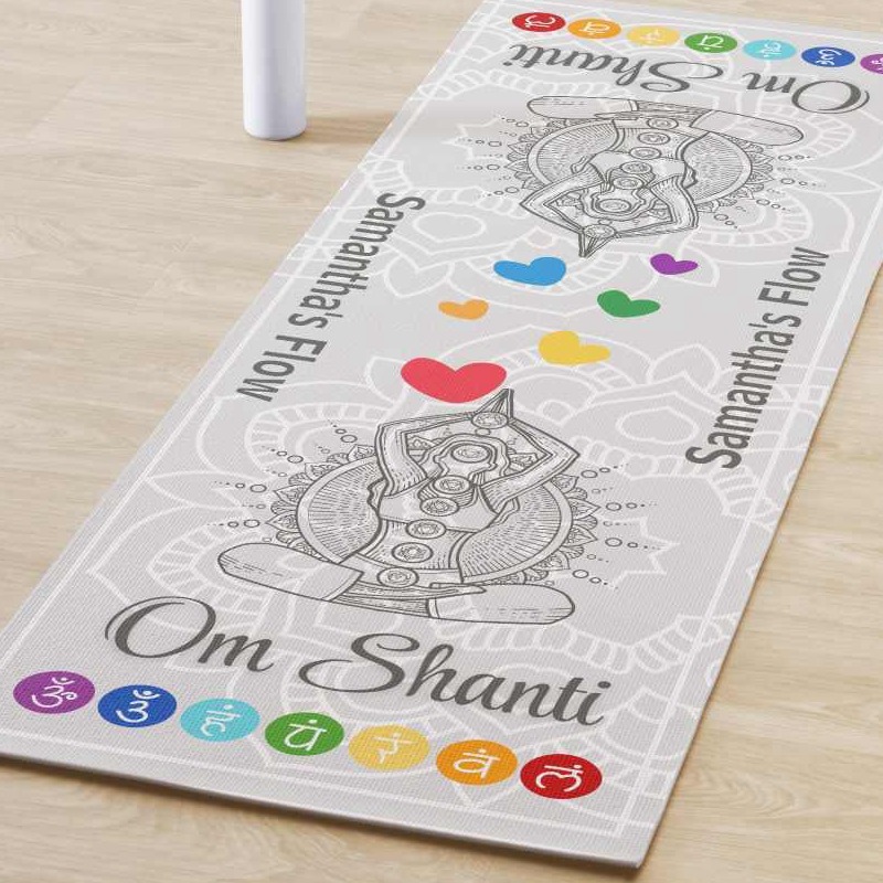 Om Shanti yoga mat designed by Kim